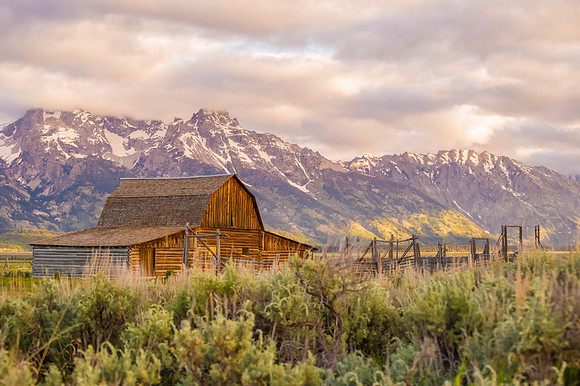 Barn and Tetons